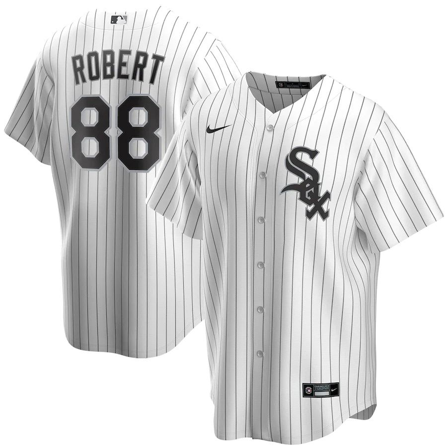 Mens Chicago White Sox #88 Luis Robert Nike White Replica Player Name MLB Jerseys->houston astros->MLB Jersey